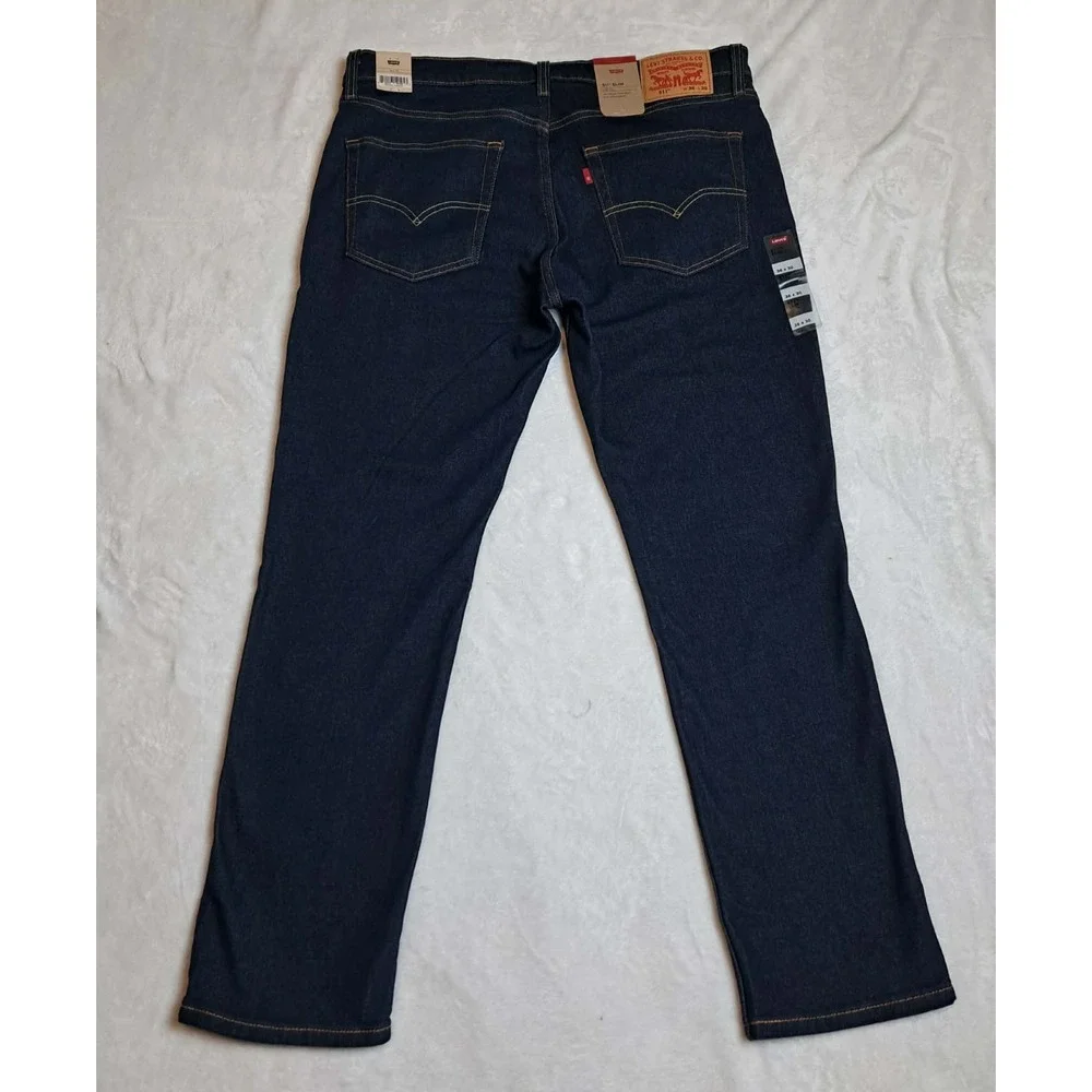 Levis 511 Jeans Slim Fit Stretch Jeans Dark Blue Dark Wash NEW Size 36x30